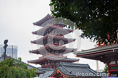 Japan, Tokyo, Ueno Toshogu, famous landmark, Kuanyong Temple five-storied pagoda Editorial Stock Photo